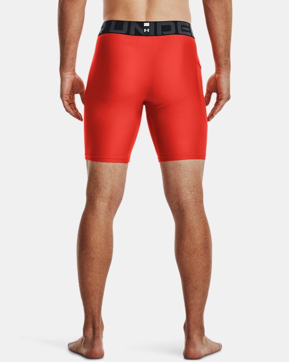 Men's HeatGear® Armour Compression Shorts, Orange, pdpMainDesktop image number 1